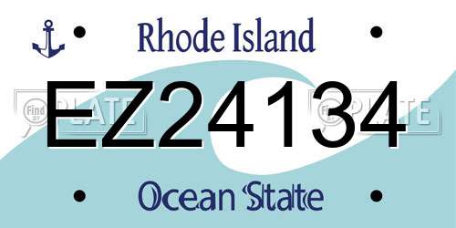 EZ24134 Rhode Island License Plate