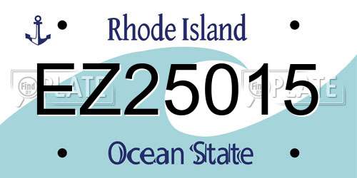 EZ25015 Rhode Island License Plate