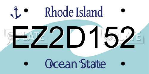 EZ2D152 Rhode Island License Plate