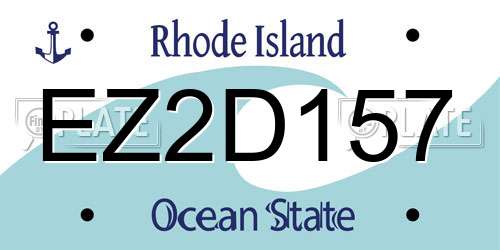 EZ2D157 Rhode Island License Plate