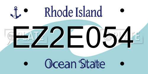 EZ2E054 Rhode Island License Plate