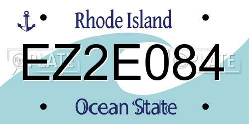 EZ2E084 Rhode Island License Plate