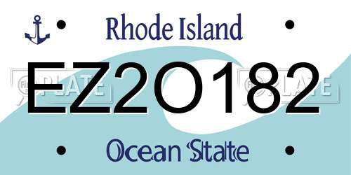 EZ2O182 Rhode Island License Plate
