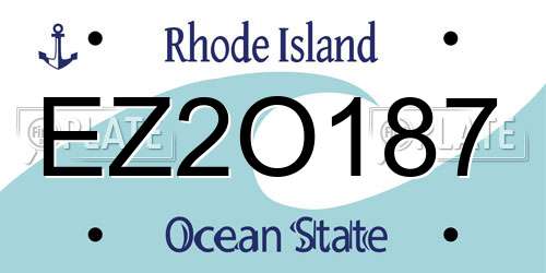 EZ2O187 Rhode Island License Plate