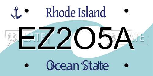EZ2O5A Rhode Island License Plate