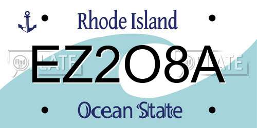 EZ2O8A Rhode Island License Plate