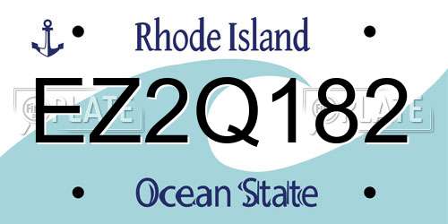 EZ2Q182 Rhode Island License Plate