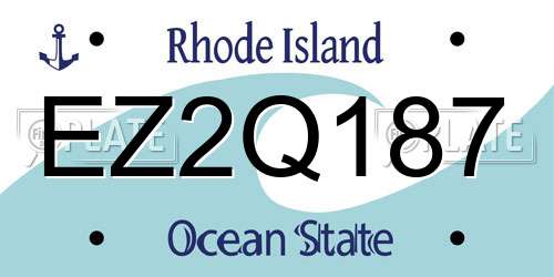 EZ2Q187 Rhode Island License Plate