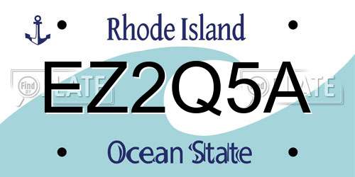 EZ2Q5A Rhode Island License Plate