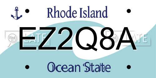 EZ2Q8A Rhode Island License Plate