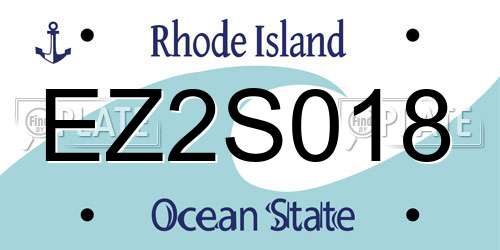 EZ2S018 Rhode Island License Plate