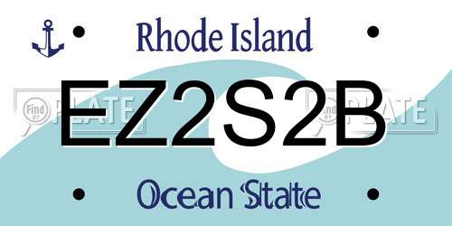 EZ2S2B Rhode Island License Plate