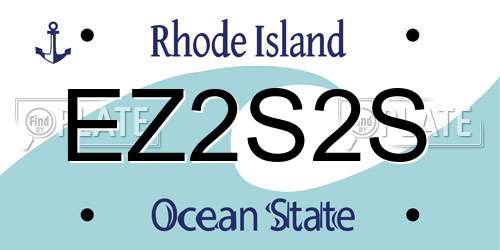 EZ2S2S Rhode Island License Plate