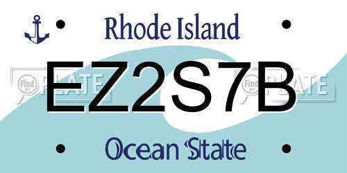 EZ2S7B Rhode Island License Plate