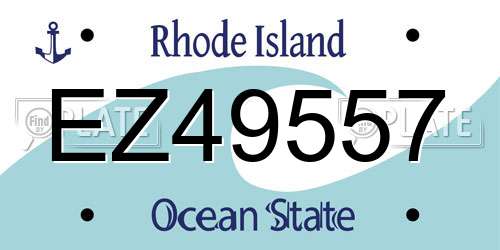 EZ49557 Rhode Island License Plate