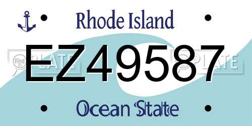 EZ49587 Rhode Island License Plate