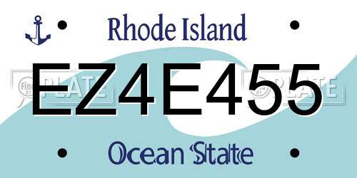 EZ4E455 Rhode Island License Plate