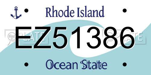 EZ51386 Rhode Island License Plate
