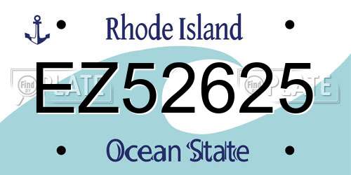 EZ52625 Rhode Island License Plate