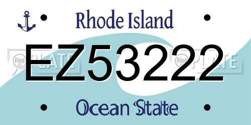 EZ53222 Rhode Island License Plate