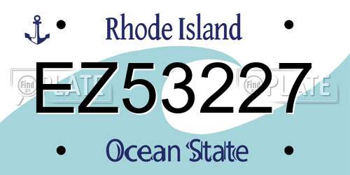 EZ53227 Rhode Island License Plate