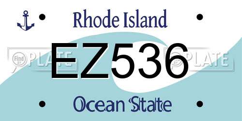 EZ536 Rhode Island License Plate