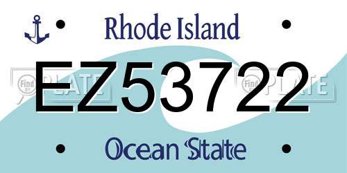 EZ53722 Rhode Island License Plate
