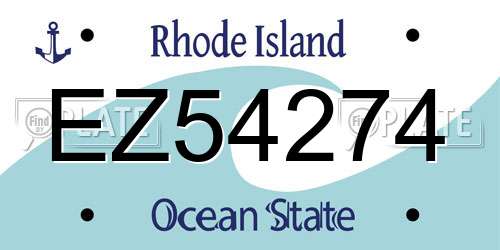 EZ54274 Rhode Island License Plate