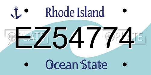 EZ54774 Rhode Island License Plate