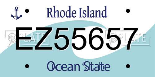 EZ55657 Rhode Island License Plate