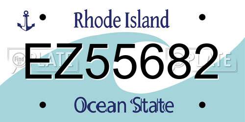 EZ55682 Rhode Island License Plate