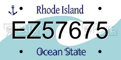 EZ57675 Rhode Island License Plate