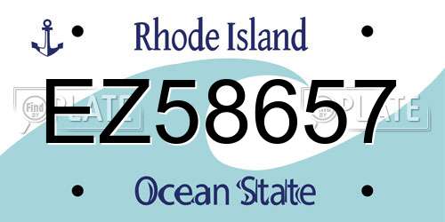 EZ58657 Rhode Island License Plate