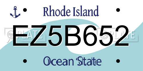 EZ5B652 Rhode Island License Plate
