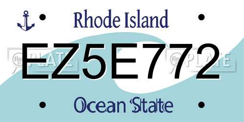 EZ5E772 Rhode Island License Plate
