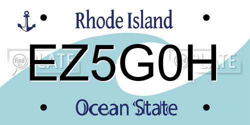EZ5G0H Rhode Island License Plate