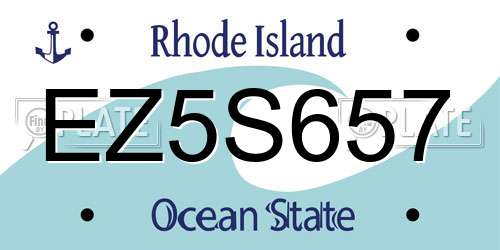 EZ5S657 Rhode Island License Plate