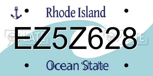 EZ5Z628 Rhode Island License Plate