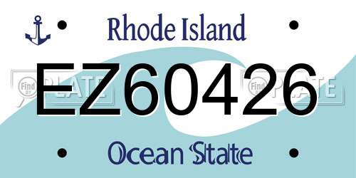 EZ60426 Rhode Island License Plate
