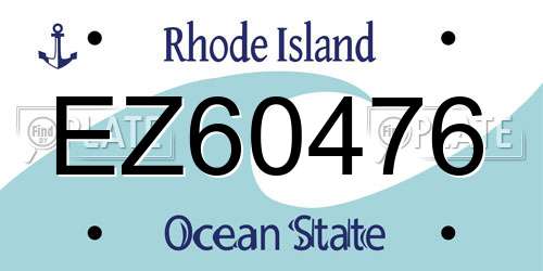 EZ60476 Rhode Island License Plate