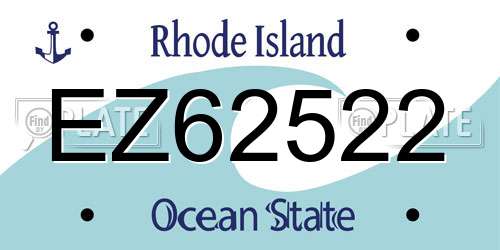EZ62522 Rhode Island License Plate
