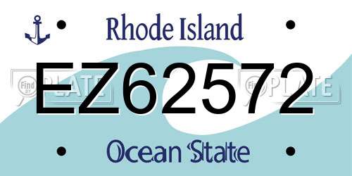 EZ62572 Rhode Island License Plate