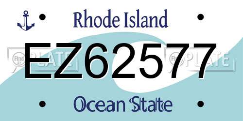 EZ62577 Rhode Island License Plate