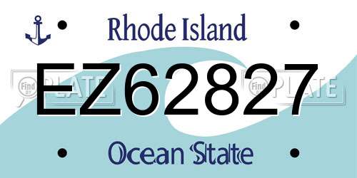 EZ62827 Rhode Island License Plate