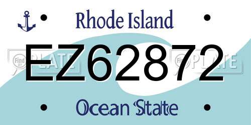 EZ62872 Rhode Island License Plate