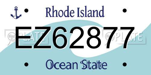 EZ62877 Rhode Island License Plate