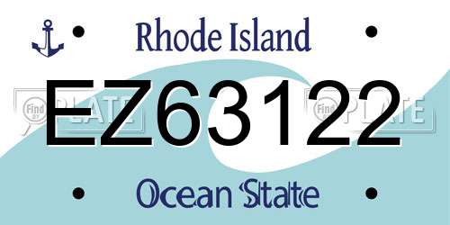 EZ63122 Rhode Island License Plate