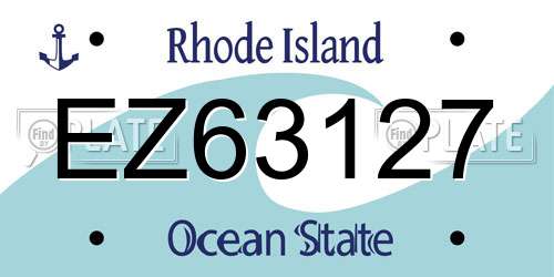 EZ63127 Rhode Island License Plate