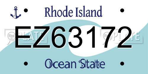 EZ63172 Rhode Island License Plate