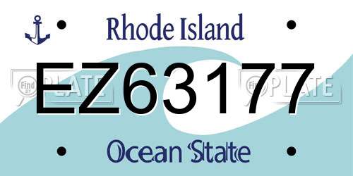 EZ63177 Rhode Island License Plate